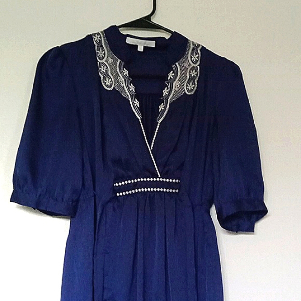 Charlotte Russe Satin blouse, Navy, Small